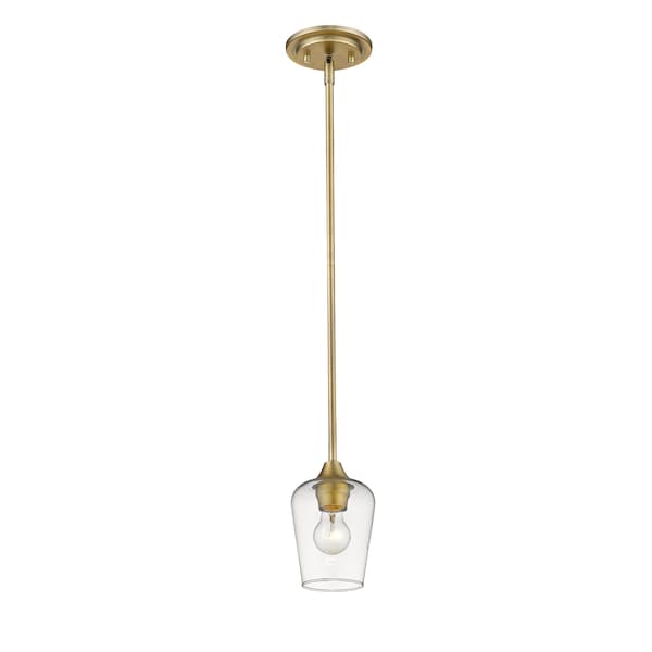 Joliet 1 Light Mini Pendant, Olde Brass & Clear